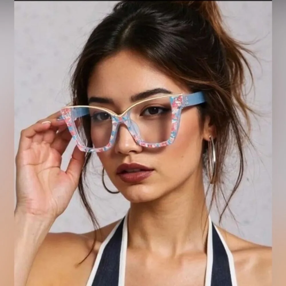 ✨NEW✨ Floral Blue and Pink Women's Fashion Glasses